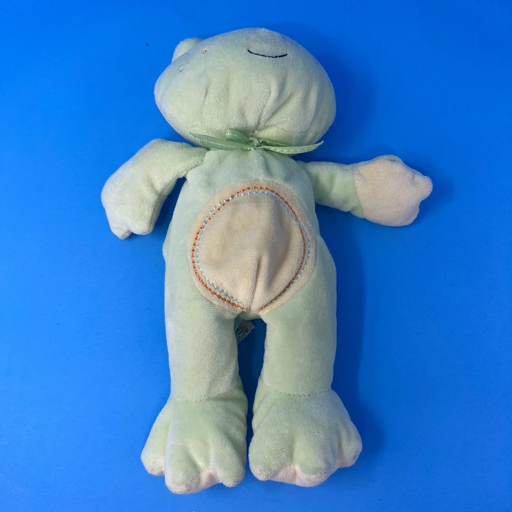 Carters Plush Frog 11 Inch Green Yellow Just One Year 2007 Embroidered 99338